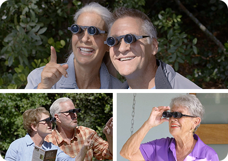 People wearing ZoomOptics™ while hiking